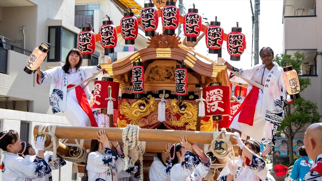 虹の心塾生がだんじり祭りで地域交流｜神戸