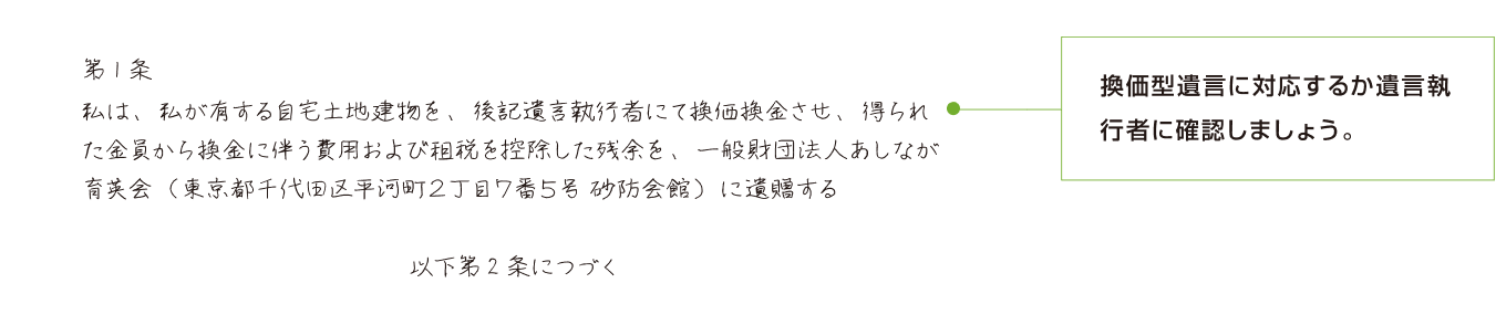 不動産の換価型遺言の場合