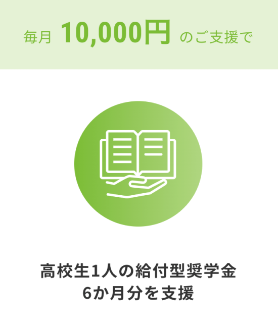 毎月10,000円のご支援で