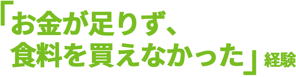 食料が買えなかった経験がある